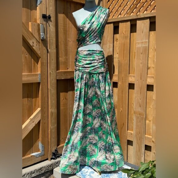 🆕 BRONX & BANCO 🧿 NWOT Jafari Havana Cut Out Gown, Vibrant Green - Sz M / US 6 - Picture 3 of 16